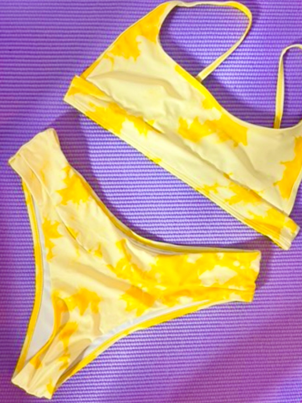 Hot Topic Yellow Floral Print Bikini Set
